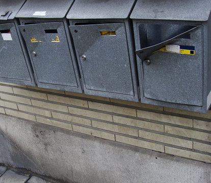 Vandalized Mail Boxes In A Row