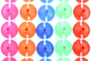 Row of plastic stopper for binding balloon bubble.