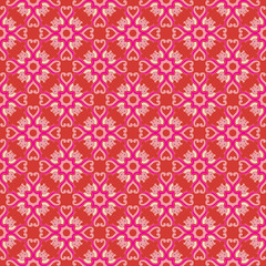 Vintage damask wallpaper pattern with abstract flowers and swirl