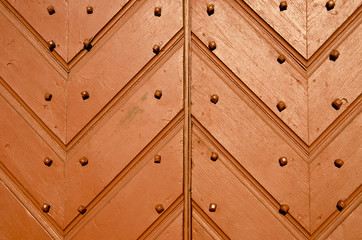 Fototapeta premium Antique wooden doors closeup and details.