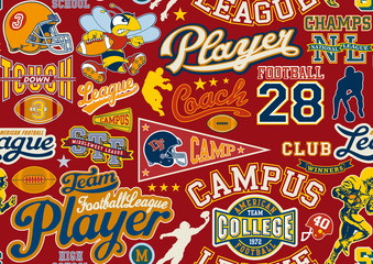 American football seamless vector  pattern