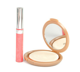 powder box with lipstick