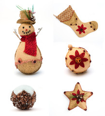 Set of the christmas vintage toys