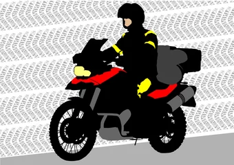 Washable wall murals Motorcycle Motorbike of tourist