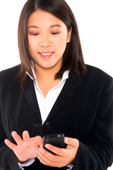 asian businesswoman with mobile
