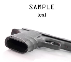 Unloaded Hand Gun with Space for Text