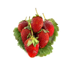 Strawberries isolated over white background