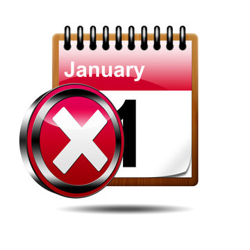Icono calendario 3D con se&ntilde;al error