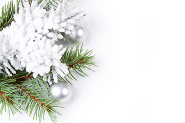 Fototapeta na wymiar Christmas background with fir branch