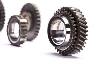 Mechanical gears closeup
