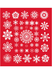 Snowflakes collection, vector illustration