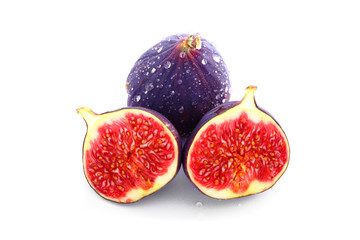 Delicious figs with water drops
