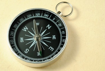 Compass in black with white markings