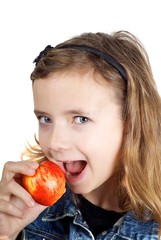Girl eating Apple