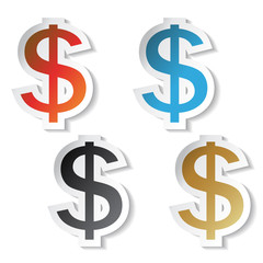 Vector dollar stickers