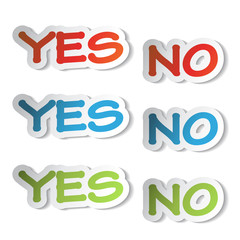Vector stickers - yes, no