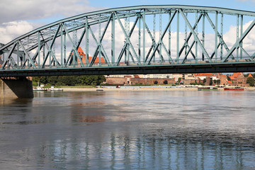Metal bridge in Torun, Poland