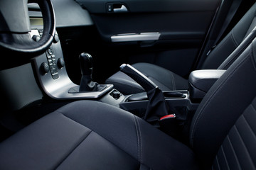 Modern car interior (shallow DOF - selective focus; color toned