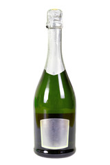 Bottle of champagne isolated on white