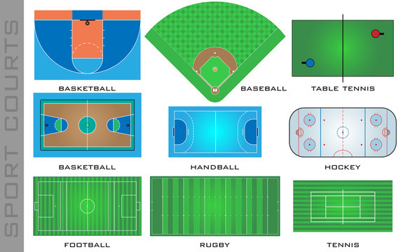 Sport courts, vector