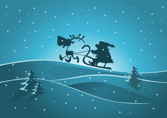 Der Weihnachtsmann mit dem Schlitten, Illustration