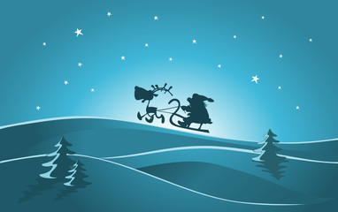 Der Weihnachtsmann mit dem Schlitten, Illustration