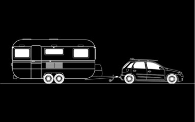 Caravan or camper van, vector