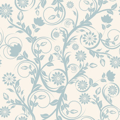 Vector illustration of a seamless floral ornament.