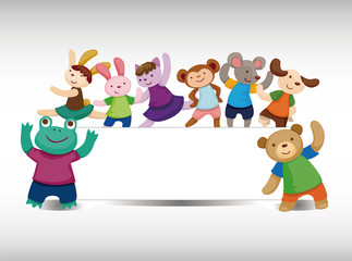 cartoon animal dancer seamless pattern