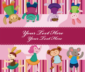 cartoon animal dancer seamless pattern