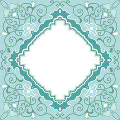 Oriental style floral ornamental card