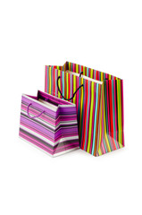 Shopping concept with bag on white