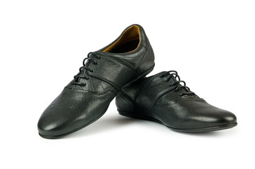 Black female shoes isolated on white