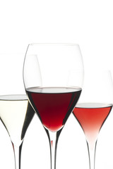 wine glasses  isolated on white background