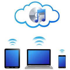 ベクター、音楽のクラウドに接続