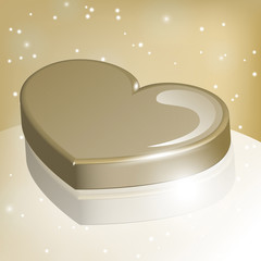 vector  golden heart and its reflection