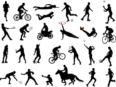 sport silhouettes collection - vector