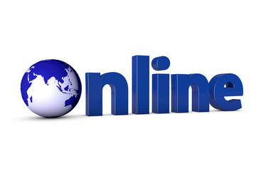 Online mit Weltkugel