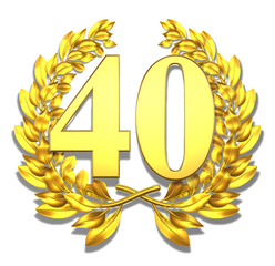40 fourty number laurel wreath