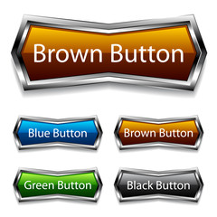 vector shiny chrome web buttons