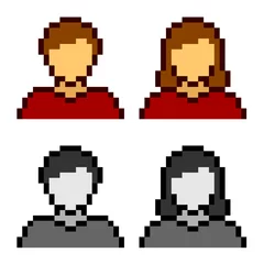 Cercles muraux Pixels icônes d& 39 avatar féminin de pixel vectoriel