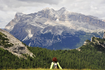 Fototapeta na wymiar Vacation in Italian Dolomites.