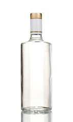 Bottle of vodka isolated on white