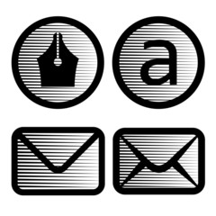 vector striped email symbols