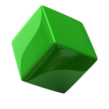 Green cube 3d