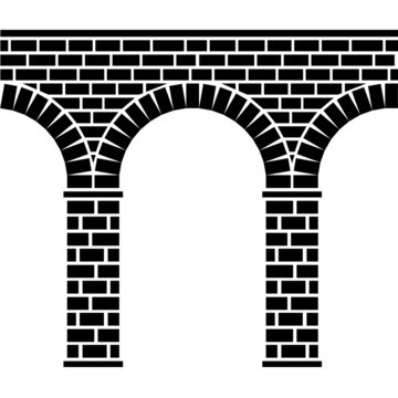 Vector Ancient Seamless Stone Bridge Viaduct Aqueduct