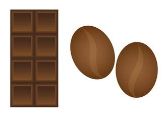 chocolate bar with coffee beans