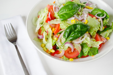 Salad and fork