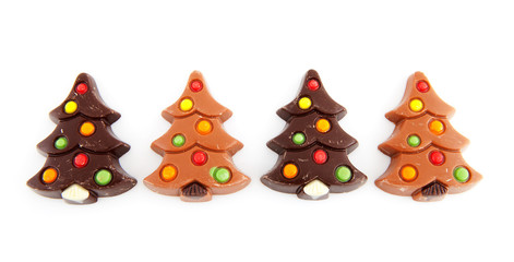 christmas chocolate candy in shape of tree