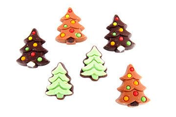 christmas chocolate candy in shape of tree